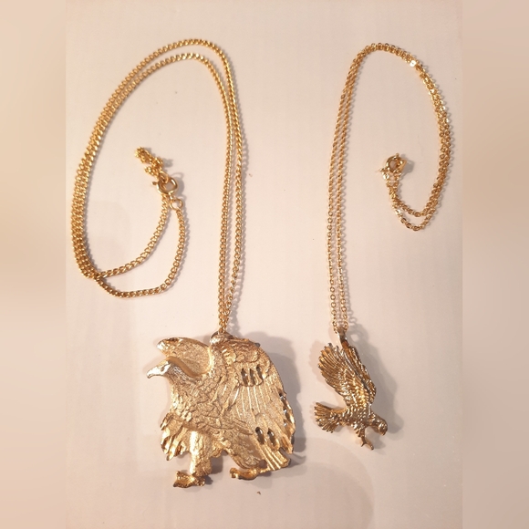 Gold Eagle Pendant Necklace - Picture 2 of 11